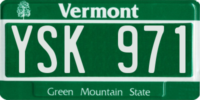 VT license plate YSK971