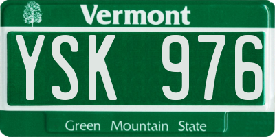 VT license plate YSK976