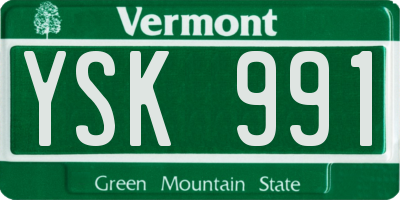 VT license plate YSK991
