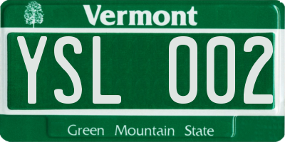VT license plate YSL002