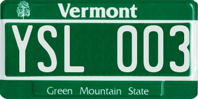 VT license plate YSL003