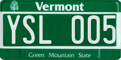 VT license plate YSL005