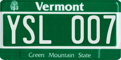 VT license plate YSL007