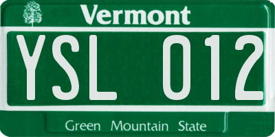 VT license plate YSL012