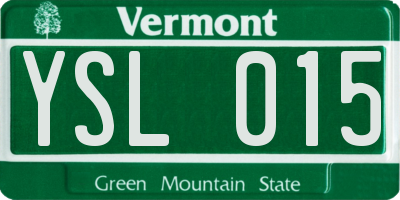 VT license plate YSL015