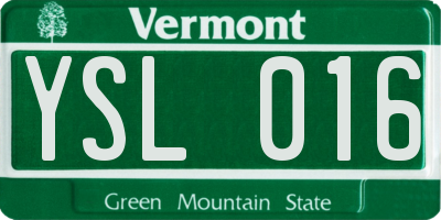 VT license plate YSL016