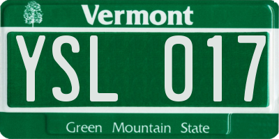 VT license plate YSL017
