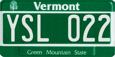 VT license plate YSL022