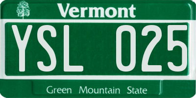 VT license plate YSL025
