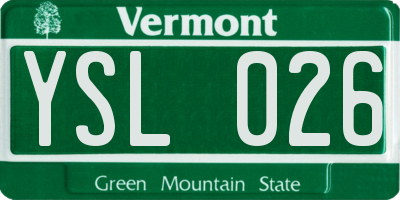 VT license plate YSL026