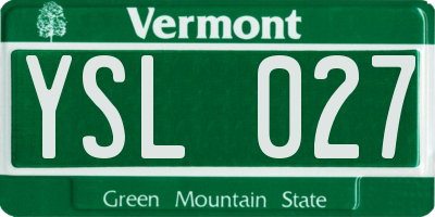 VT license plate YSL027