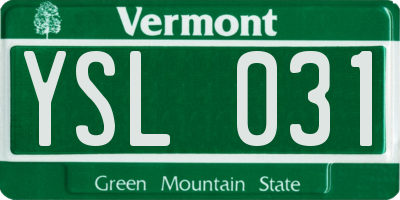 VT license plate YSL031