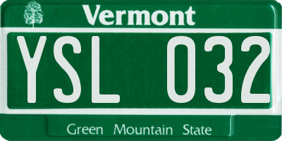 VT license plate YSL032