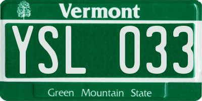 VT license plate YSL033