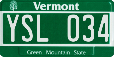 VT license plate YSL034