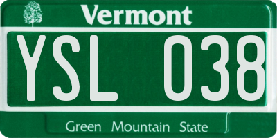 VT license plate YSL038