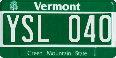 VT license plate YSL040