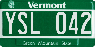 VT license plate YSL042