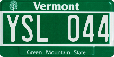VT license plate YSL044