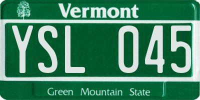 VT license plate YSL045