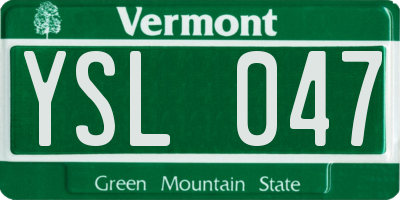 VT license plate YSL047