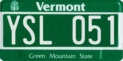 VT license plate YSL051
