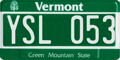 VT license plate YSL053