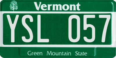 VT license plate YSL057