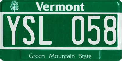 VT license plate YSL058