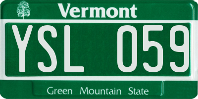 VT license plate YSL059