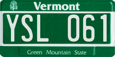 VT license plate YSL061
