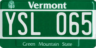 VT license plate YSL065