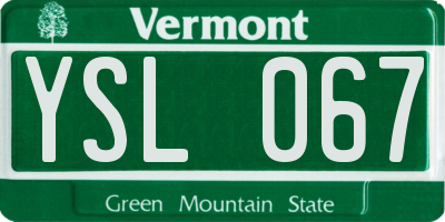 VT license plate YSL067