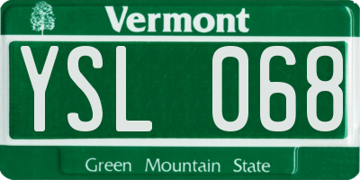 VT license plate YSL068