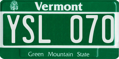 VT license plate YSL070