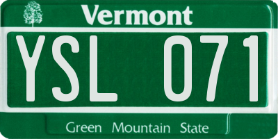 VT license plate YSL071