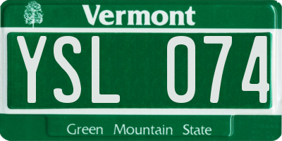 VT license plate YSL074