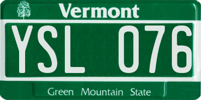 VT license plate YSL076