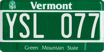 VT license plate YSL077