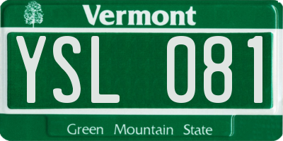 VT license plate YSL081