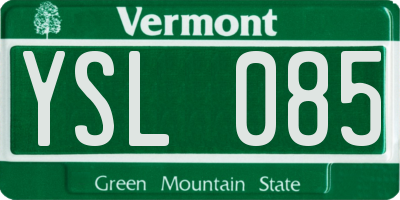 VT license plate YSL085