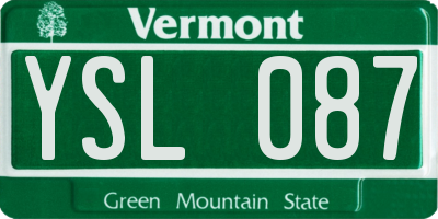 VT license plate YSL087