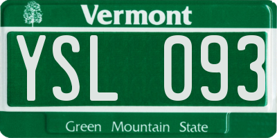 VT license plate YSL093