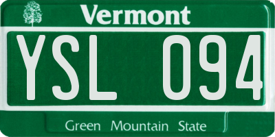VT license plate YSL094