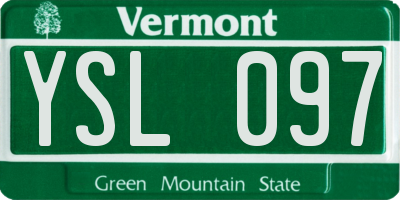 VT license plate YSL097