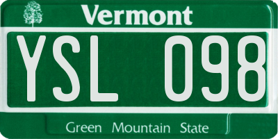 VT license plate YSL098