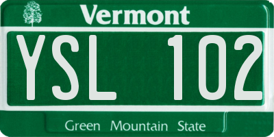 VT license plate YSL102