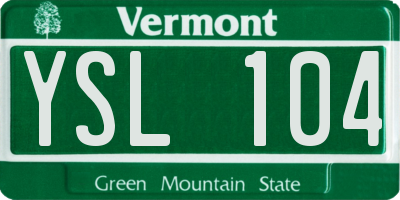 VT license plate YSL104