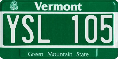 VT license plate YSL105