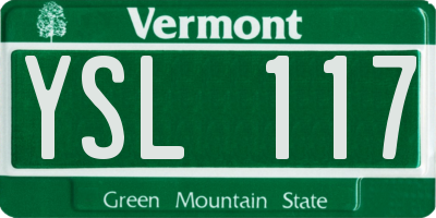 VT license plate YSL117